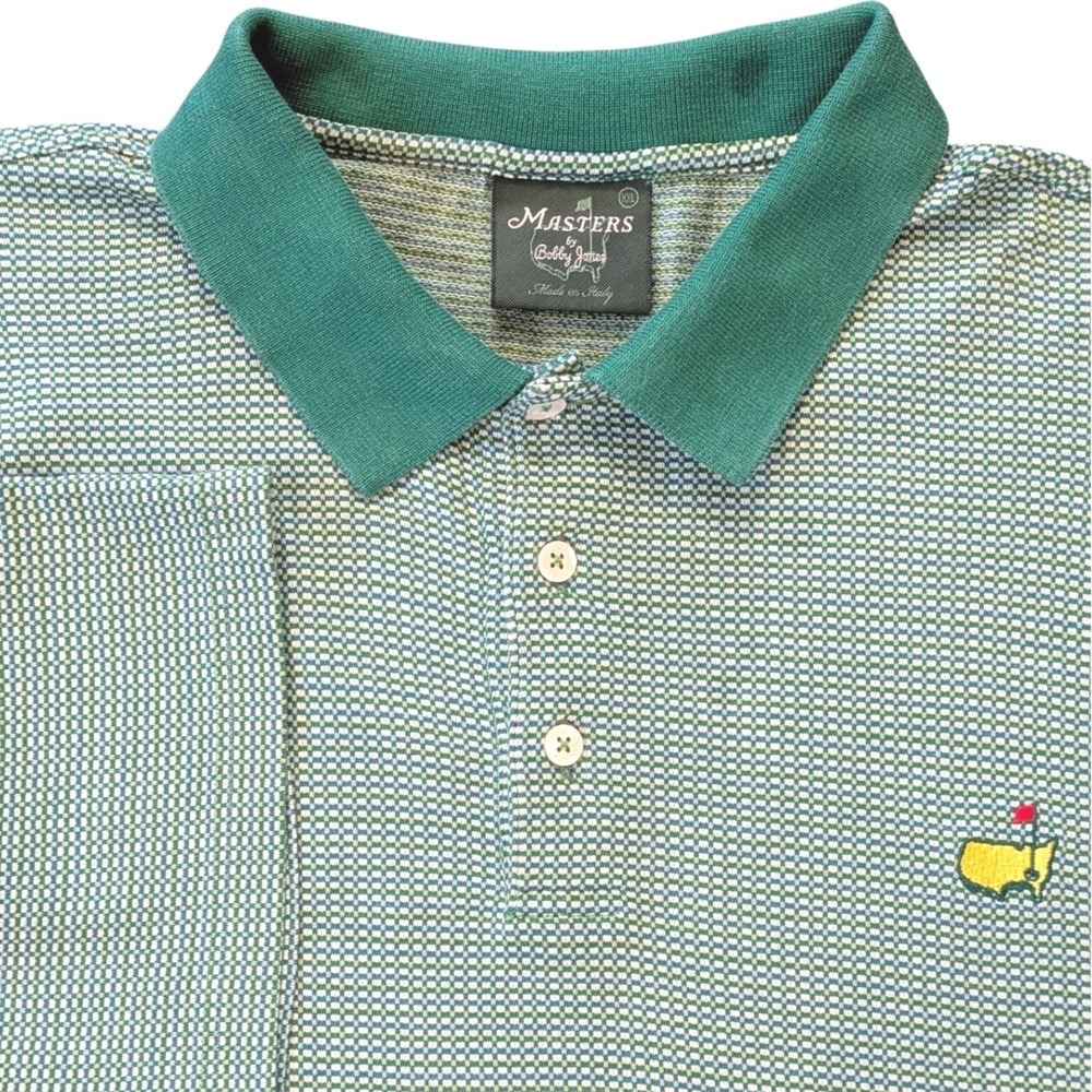 VTG Masters Bobby Jones Golf Polo Mens XL Made in Italy Textured Knit Preppy 90s